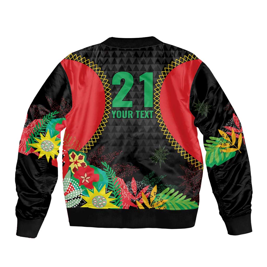 Custom Caribbean Cricket St Kitts and Nevis Sleeve Zip Bomber Jacket Two Islands One Fire Patriots Crown 2025 - Black - Wonder Print Shop