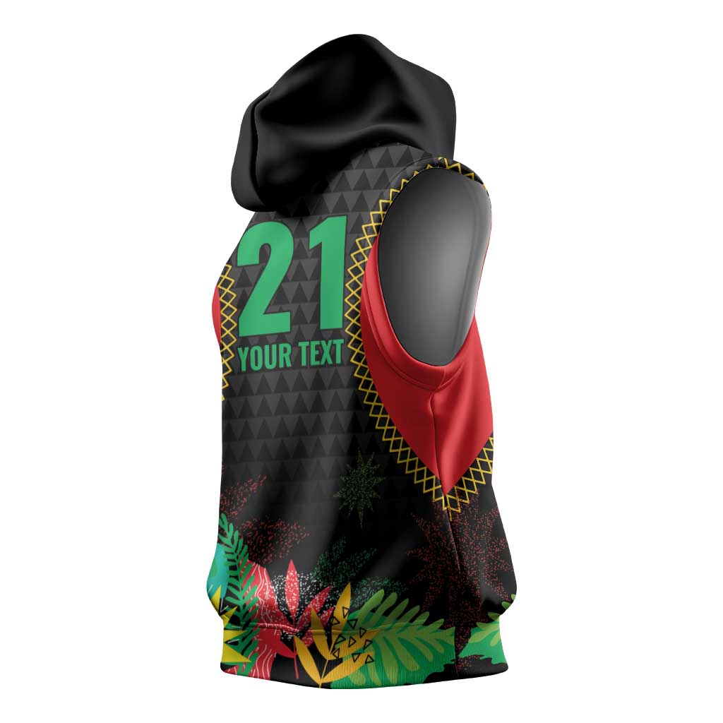 Custom Caribbean Cricket St Kitts and Nevis Sleeveless Hoodie Two Islands One Fire Patriots Crown 2025 - Black - Wonder Print Shop