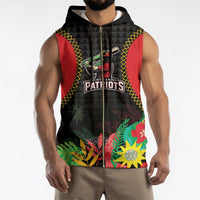Custom Caribbean Cricket St Kitts and Nevis Sleeveless Zip Hoodie Two Islands One Fire Patriots Crown 2025 - Black - Wonder Print Shop