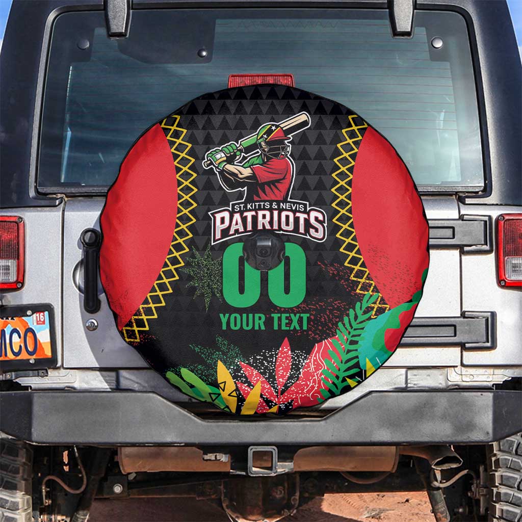 Custom Caribbean Cricket St Kitts and Nevis Spare Tire Cover Two Islands One Fire Patriots Crown 2025 - Black - Wonder Print Shop