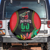 Custom Caribbean Cricket St Kitts and Nevis Spare Tire Cover Two Islands One Fire Patriots Crown 2025 - Black - Wonder Print Shop