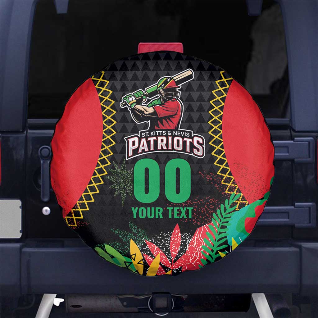 Custom Caribbean Cricket St Kitts and Nevis Spare Tire Cover Two Islands One Fire Patriots Crown 2025 - Black - Wonder Print Shop