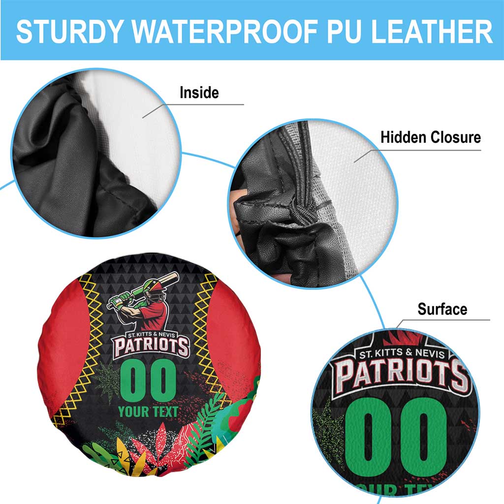 Custom Caribbean Cricket St Kitts and Nevis Spare Tire Cover Two Islands One Fire Patriots Crown 2025 - Black - Wonder Print Shop