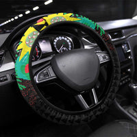 Caribbean Cricket St Kitts and Nevis Steering Wheel Cover Two Islands One Fire Patriots Crown 2025 - Black - Wonder Print Shop