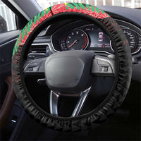 Caribbean Cricket St Kitts and Nevis Steering Wheel Cover Two Islands One Fire Patriots Crown 2025 - Black - Wonder Print Shop