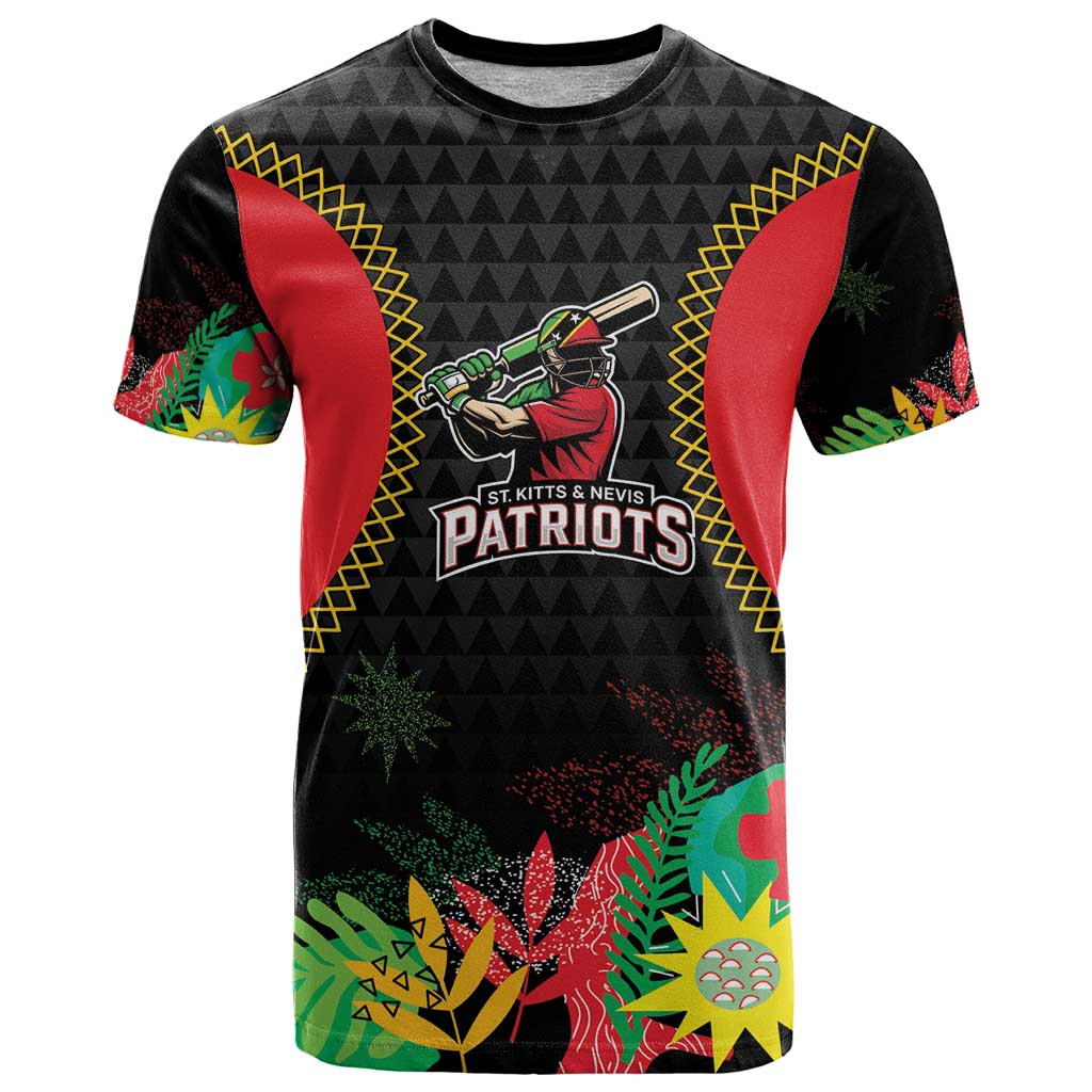 Custom Caribbean Cricket St Kitts and Nevis T Shirt Two Islands One Fire Patriots Crown 2025 - Black - Wonder Print Shop