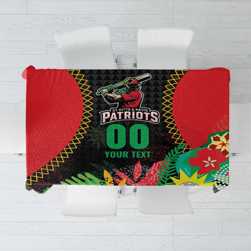Custom Caribbean Cricket St Kitts and Nevis Tablecloth Two Islands One Fire Patriots Crown 2025 - Black - Wonder Print Shop