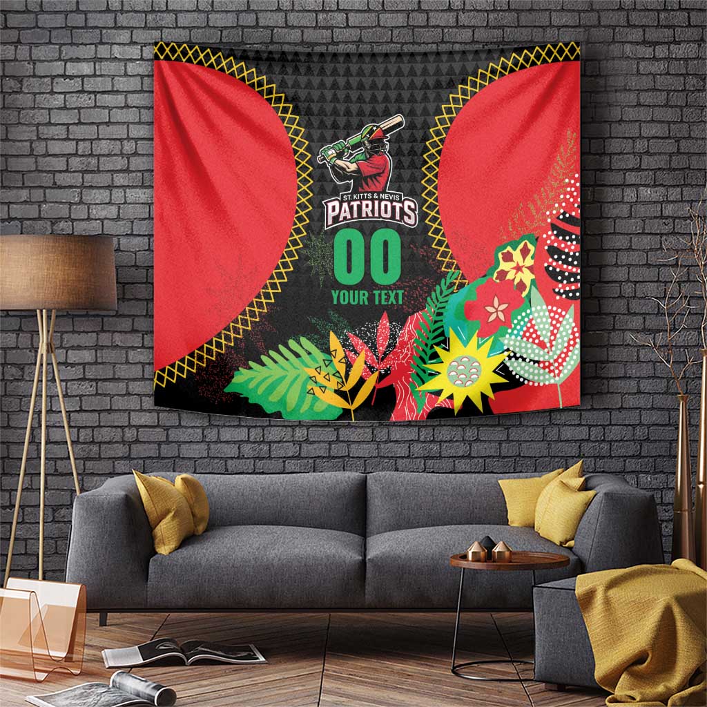 Custom Caribbean Cricket St Kitts and Nevis Tapestry Two Islands One Fire Patriots Crown 2025 - Black - Wonder Print Shop