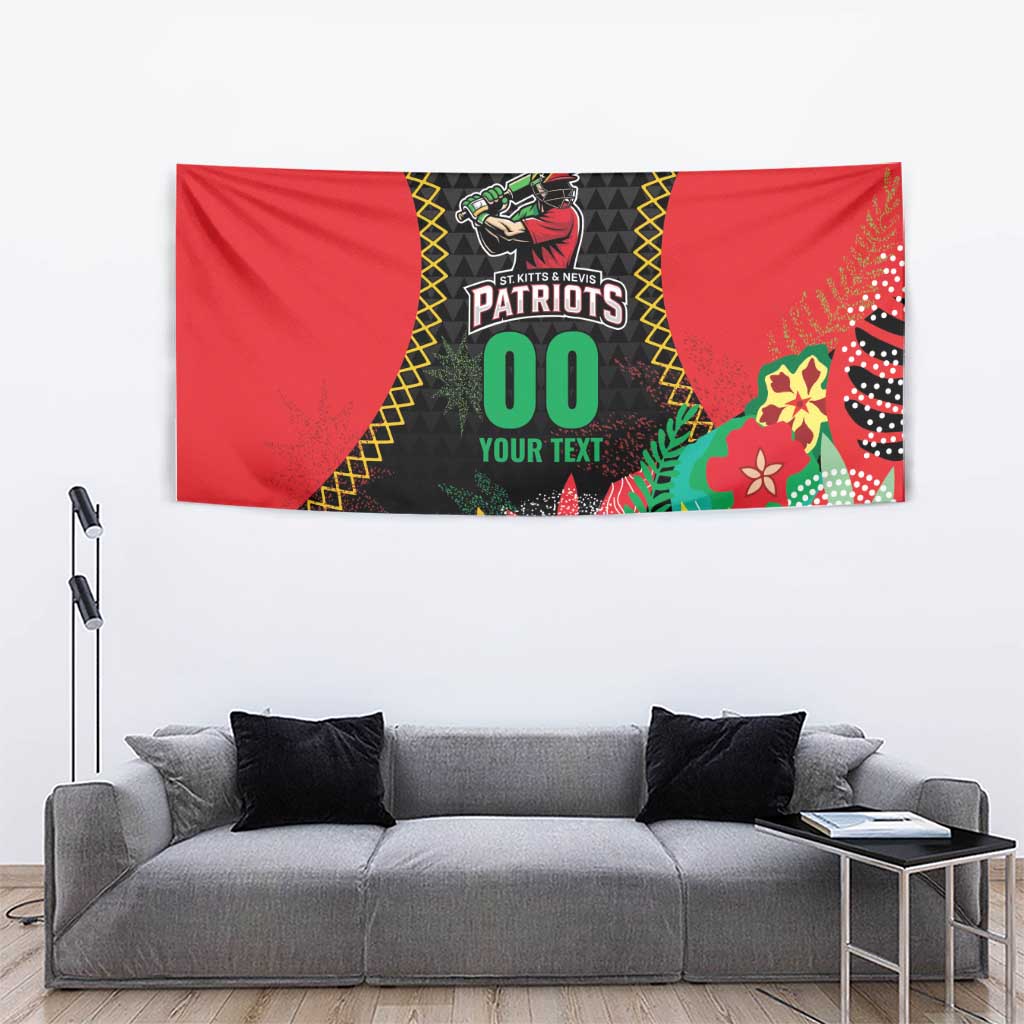 Custom Caribbean Cricket St Kitts and Nevis Tapestry Two Islands One Fire Patriots Crown 2025 - Black - Wonder Print Shop