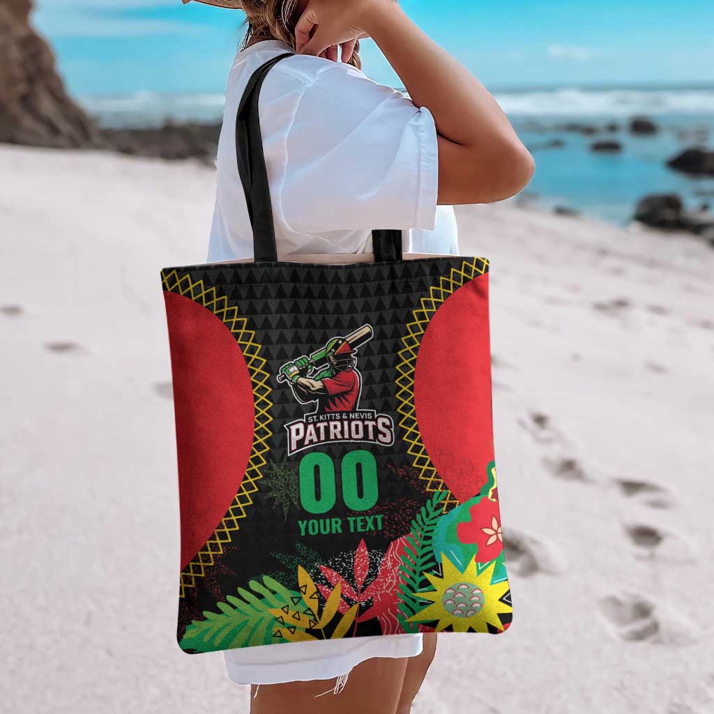 Custom Caribbean Cricket St Kitts and Nevis Tote Bag Two Islands One Fire Patriots Crown 2025 - Black - Wonder Print Shop