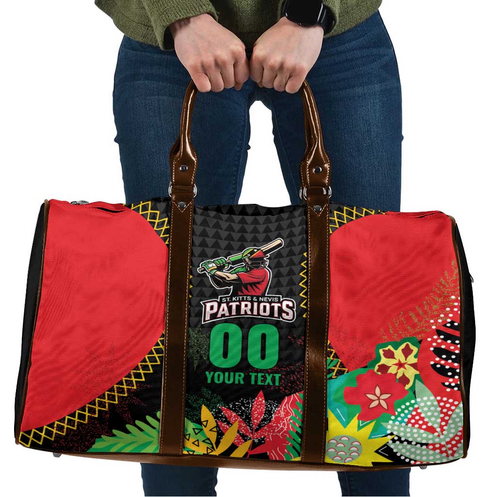 Custom Caribbean Cricket St Kitts and Nevis Travel Bag Two Islands One Fire Patriots Crown 2025 - Black - Wonder Print Shop