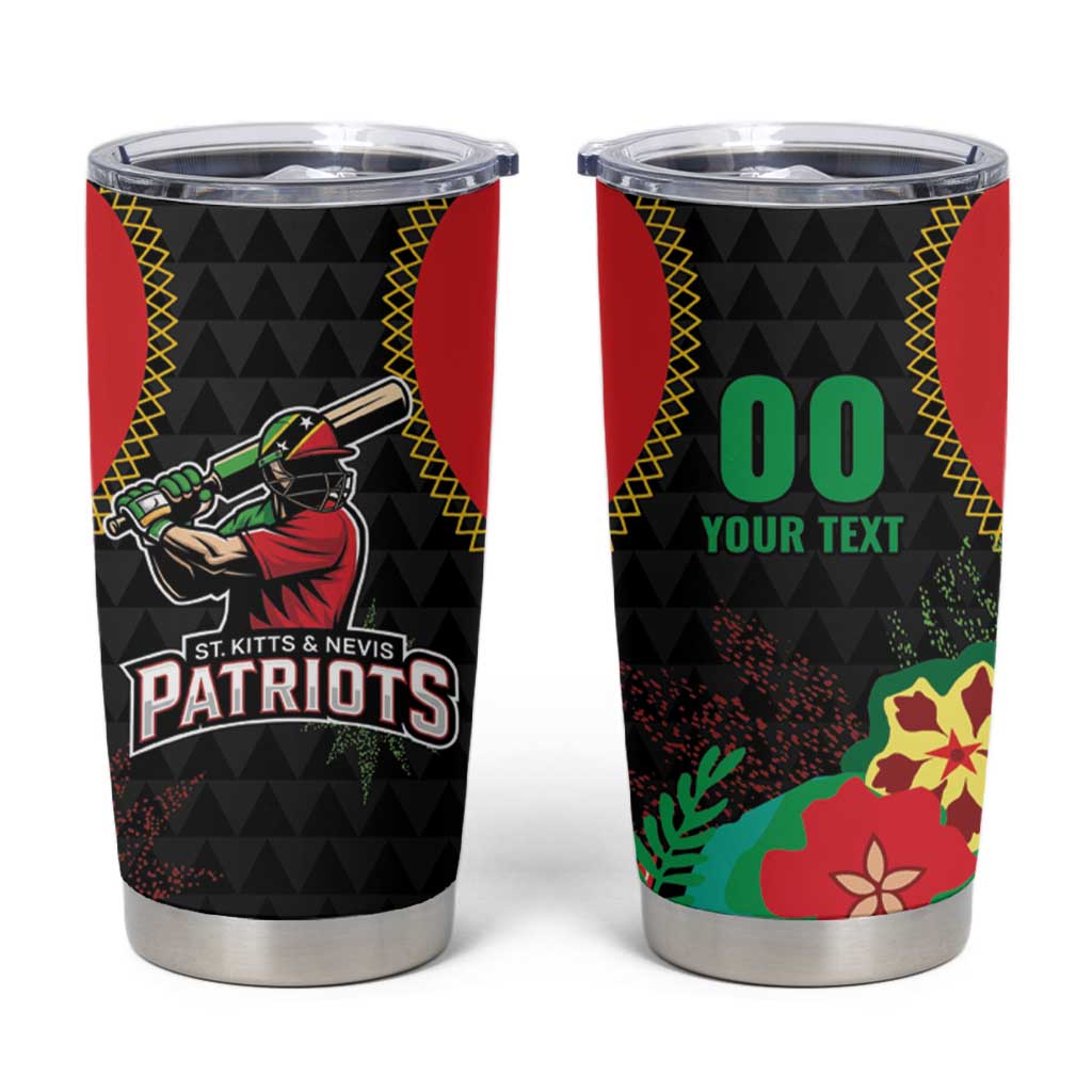 Custom Caribbean Cricket St Kitts and Nevis Tumbler Cup Two Islands One Fire Patriots Crown 2025 - Black - Wonder Print Shop