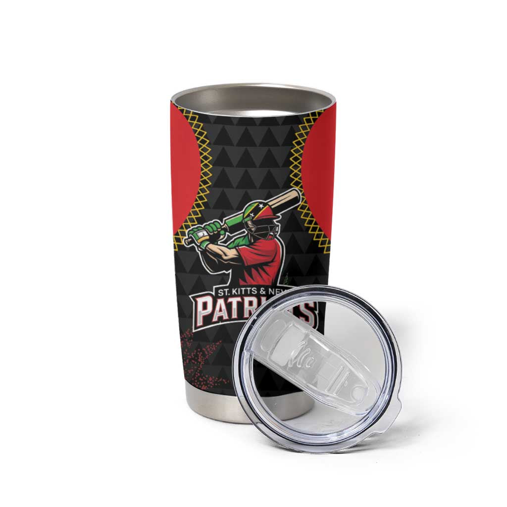 Custom Caribbean Cricket St Kitts and Nevis Tumbler Cup Two Islands One Fire Patriots Crown 2025 - Black - Wonder Print Shop