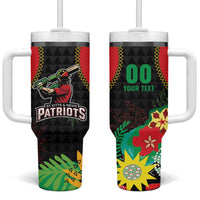 Custom Caribbean Cricket St Kitts and Nevis Tumbler With Handle Two Islands One Fire Patriots Crown 2025 - Black - Wonder Print Shop