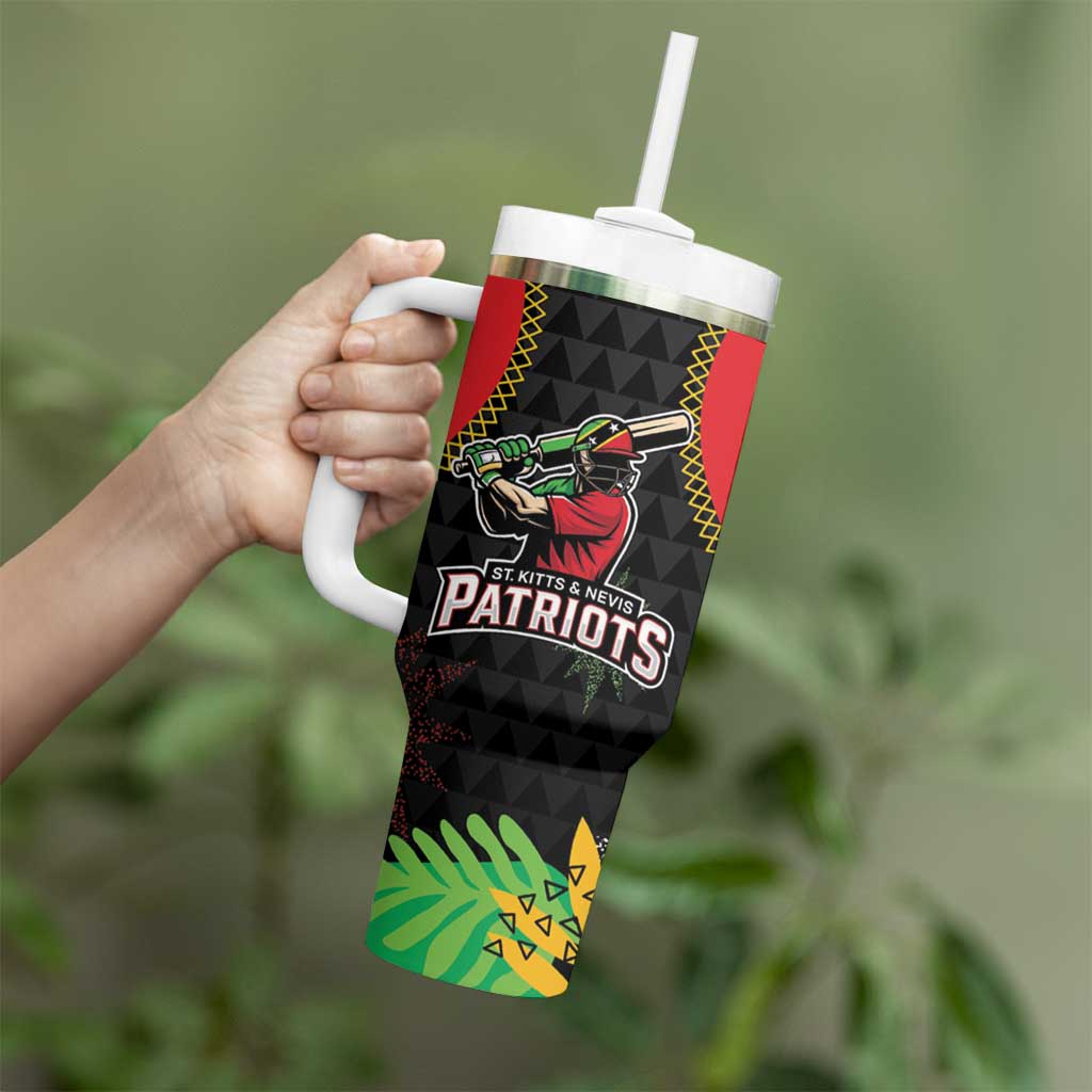Custom Caribbean Cricket St Kitts and Nevis Tumbler With Handle Two Islands One Fire Patriots Crown 2025 - Black - Wonder Print Shop