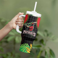 Custom Caribbean Cricket St Kitts and Nevis Tumbler With Handle Two Islands One Fire Patriots Crown 2025 - Black - Wonder Print Shop