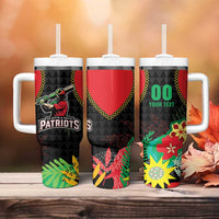 Custom Caribbean Cricket St Kitts and Nevis Tumbler With Handle Two Islands One Fire Patriots Crown 2025 - Black - Wonder Print Shop