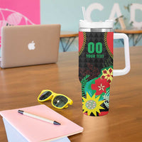 Custom Caribbean Cricket St Kitts and Nevis Tumbler With Handle Two Islands One Fire Patriots Crown 2025 - Black - Wonder Print Shop