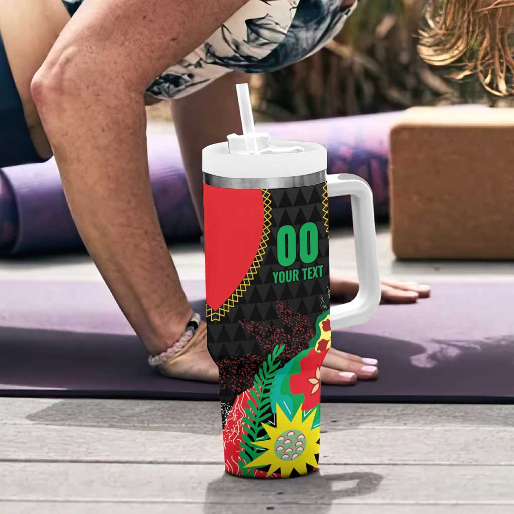 Custom Caribbean Cricket St Kitts and Nevis Tumbler With Handle Two Islands One Fire Patriots Crown 2025 - Black - Wonder Print Shop