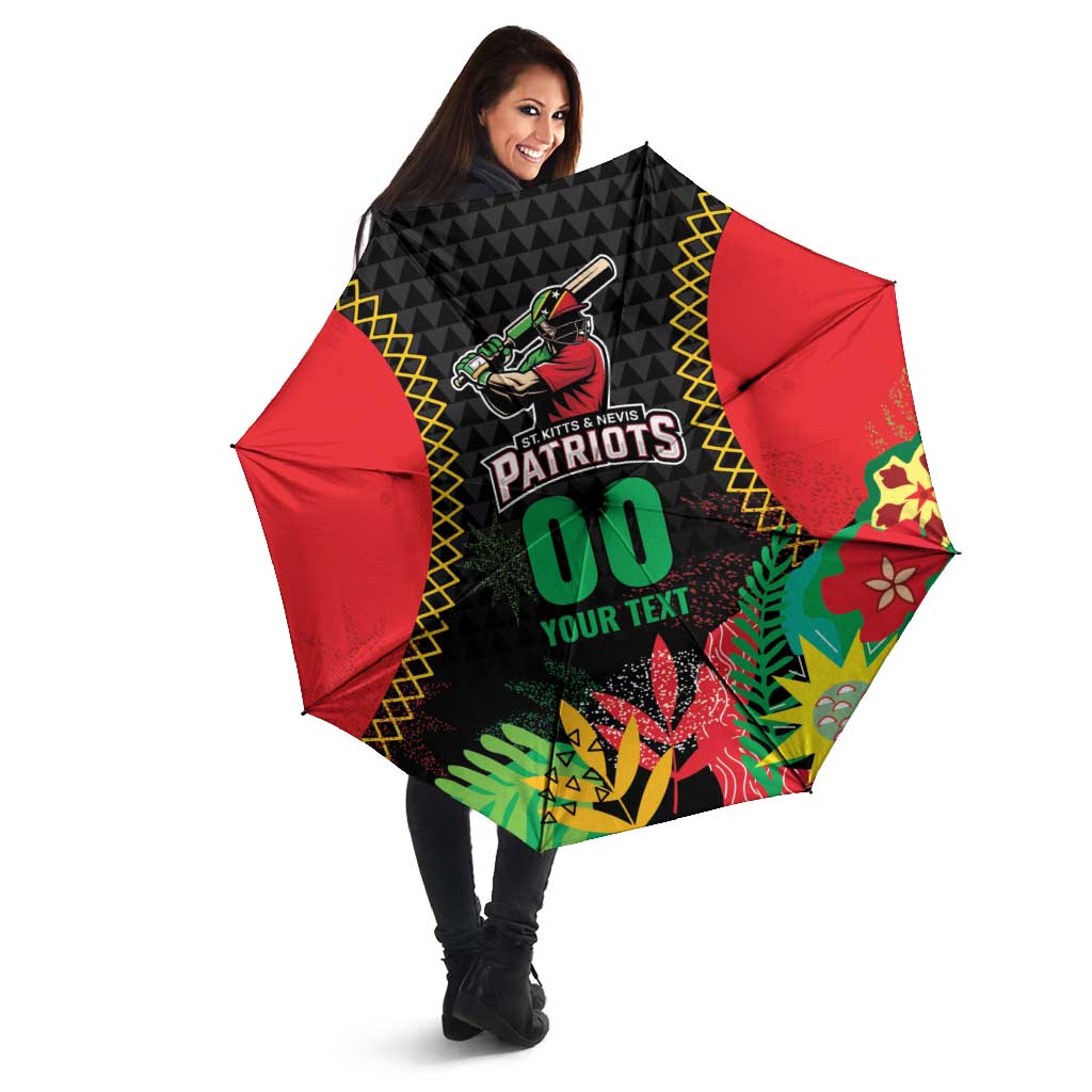Custom Caribbean Cricket St Kitts and Nevis Umbrella Two Islands One Fire Patriots Crown 2025 - Black - Wonder Print Shop