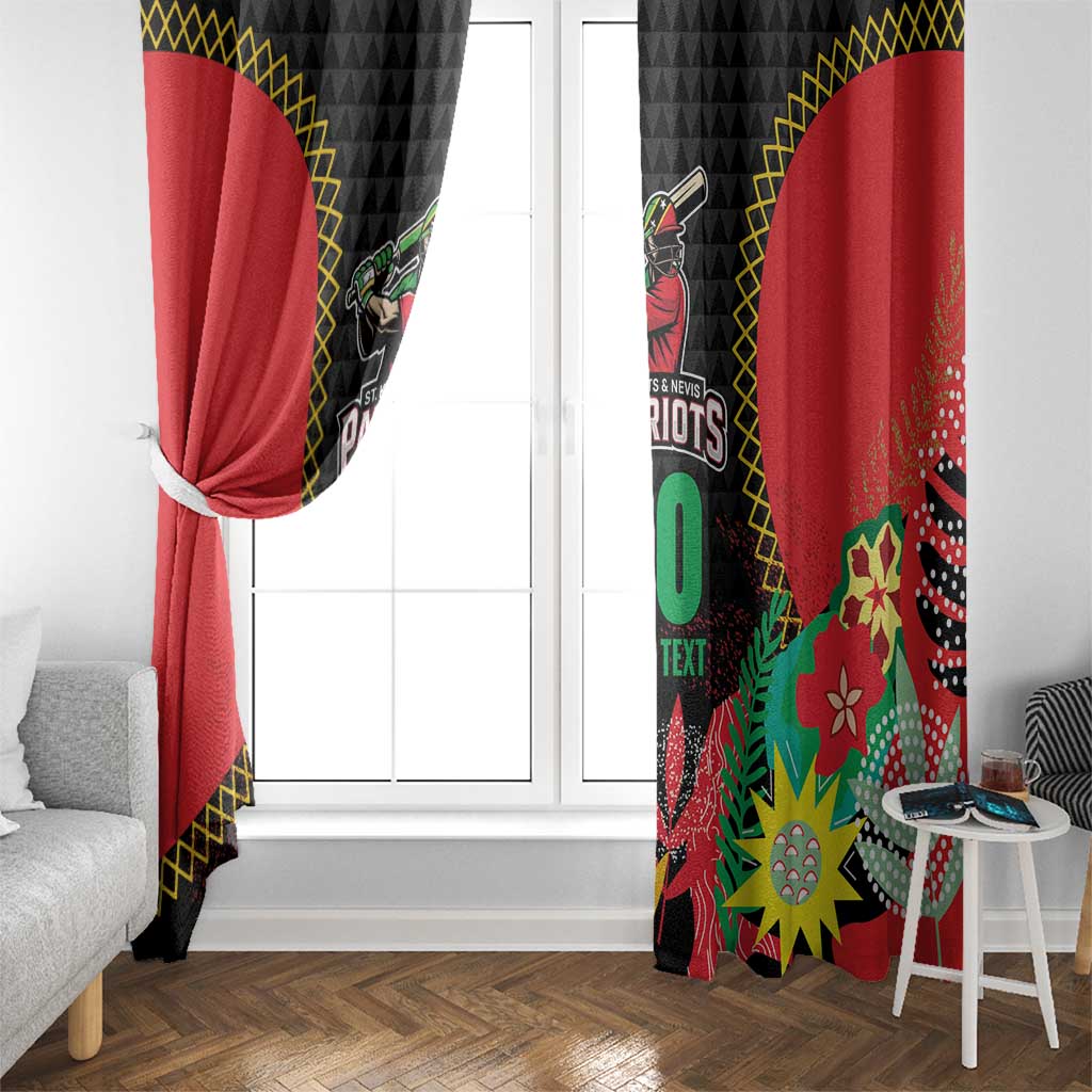 Custom Caribbean Cricket St Kitts and Nevis Window Curtain Two Islands One Fire Patriots Crown 2025 - Black - Wonder Print Shop