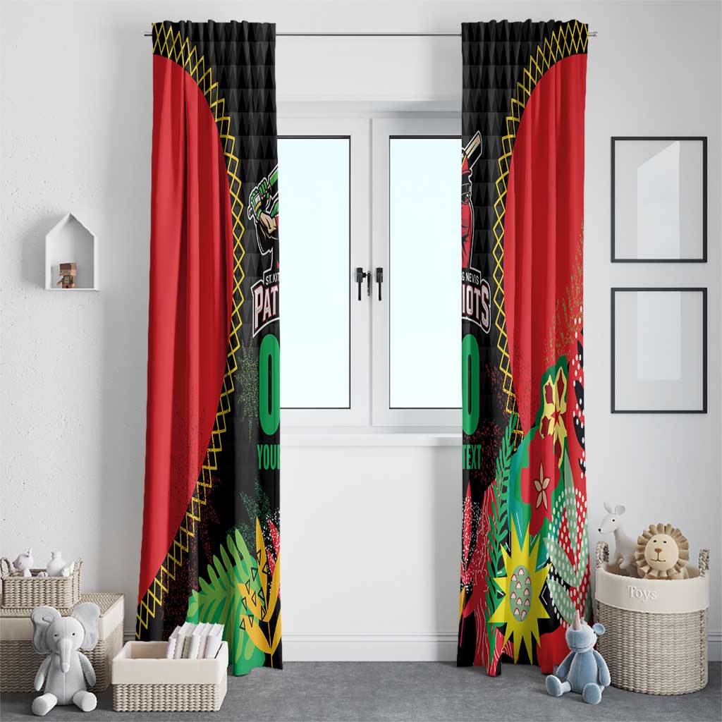 Custom Caribbean Cricket St Kitts and Nevis Window Curtain Two Islands One Fire Patriots Crown 2025 - Black - Wonder Print Shop