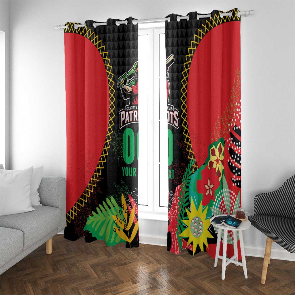 Custom Caribbean Cricket St Kitts and Nevis Window Curtain Two Islands One Fire Patriots Crown 2025 - Black - Wonder Print Shop