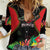 Custom Caribbean Cricket St Kitts and Nevis Women Casual Shirt Two Islands One Fire Patriots Crown 2025 - Black - Wonder Print Shop