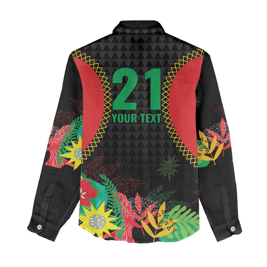 Custom Caribbean Cricket St Kitts and Nevis Women Casual Shirt Two Islands One Fire Patriots Crown 2025 - Black - Wonder Print Shop