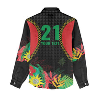 Custom Caribbean Cricket St Kitts and Nevis Women Casual Shirt Two Islands One Fire Patriots Crown 2025 - Black - Wonder Print Shop