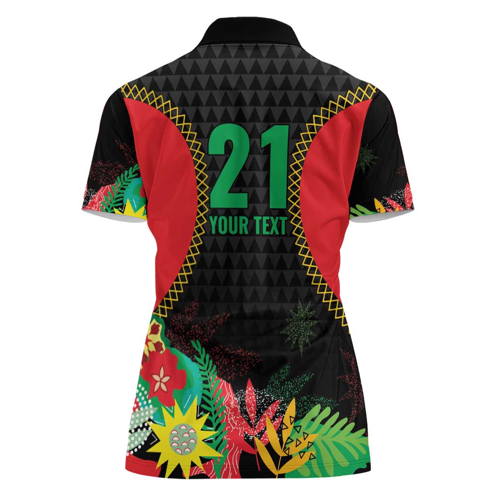 Custom Caribbean Cricket St Kitts and Nevis Women Polo Shirt Two Islands One Fire Patriots Crown 2025 - Black - Wonder Print Shop