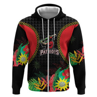 Custom Caribbean Cricket St Kitts and Nevis Zip Hoodie Two Islands One Fire Patriots Crown 2025 - Black - Wonder Print Shop
