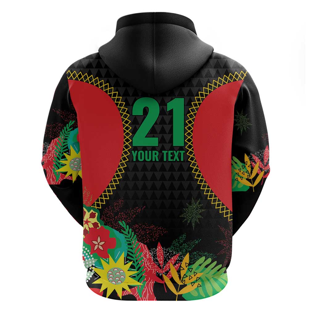 Custom Caribbean Cricket St Kitts and Nevis Zip Hoodie Two Islands One Fire Patriots Crown 2025 - Black - Wonder Print Shop