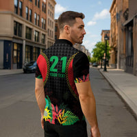 Custom Caribbean Cricket St Kitts and Nevis Zipper Polo Shirt Two Islands One Fire Patriots Crown 2025 - Black - Wonder Print Shop