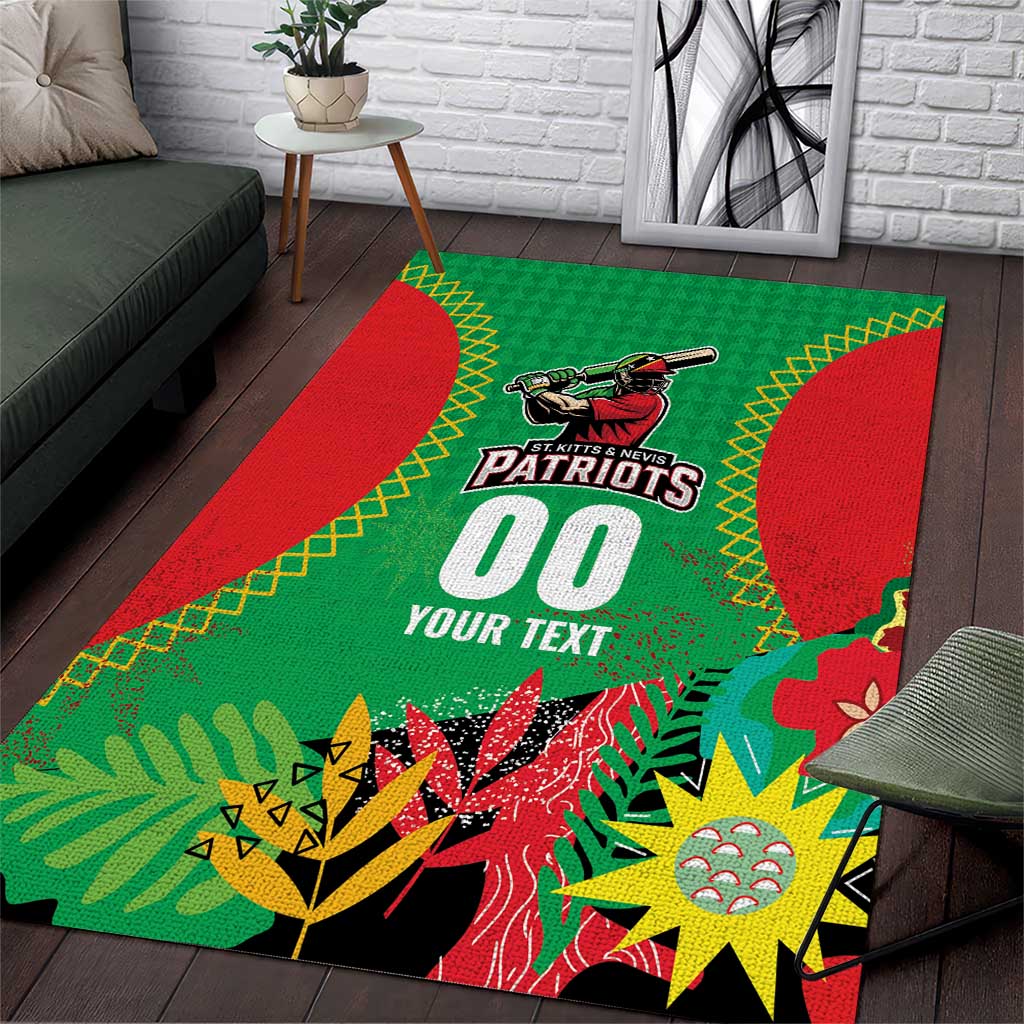 Custom Caribbean Cricket St Kitts and Nevis Area Rug Two Islands One Fire Patriots Crown 2025 - Green - Wonder Print Shop