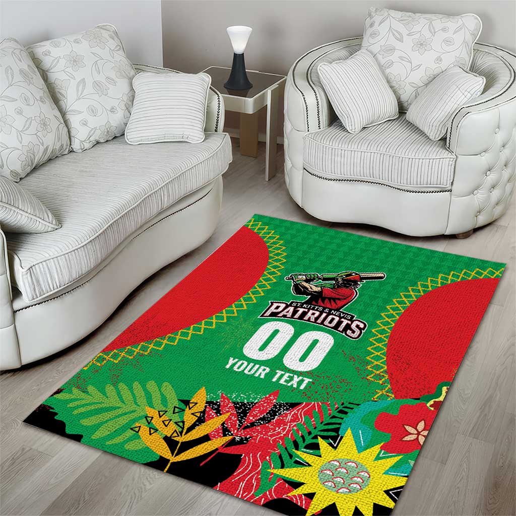 Custom Caribbean Cricket St Kitts and Nevis Area Rug Two Islands One Fire Patriots Crown 2025 - Green - Wonder Print Shop