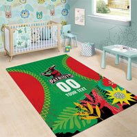 Custom Caribbean Cricket St Kitts and Nevis Area Rug Two Islands One Fire Patriots Crown 2025 - Green - Wonder Print Shop