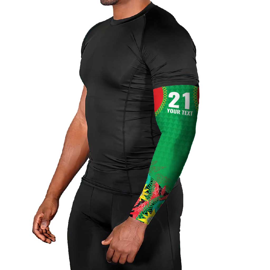 Custom Caribbean Cricket St Kitts and Nevis Arm Sleeves Two Islands One Fire Patriots Crown 2025 - Green - Wonder Print Shop