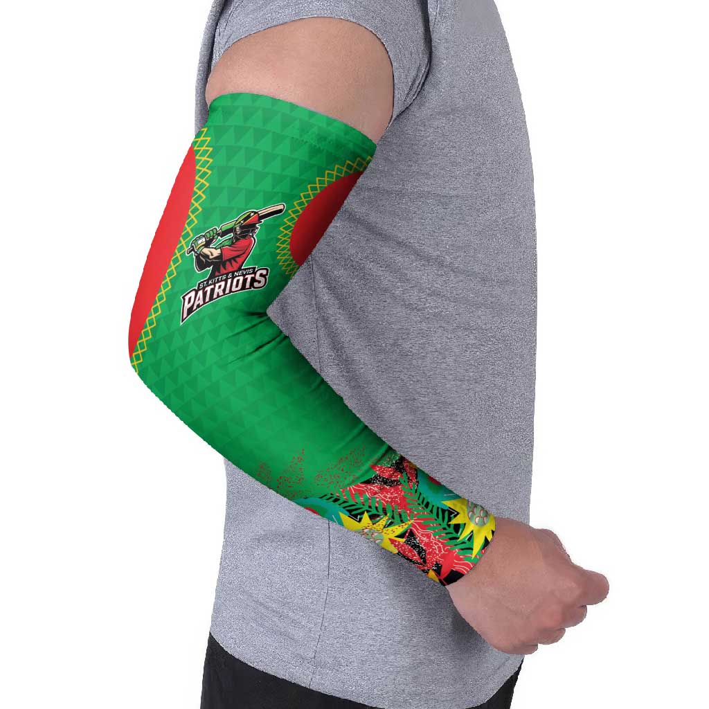Custom Caribbean Cricket St Kitts and Nevis Arm Sleeves Two Islands One Fire Patriots Crown 2025 - Green - Wonder Print Shop