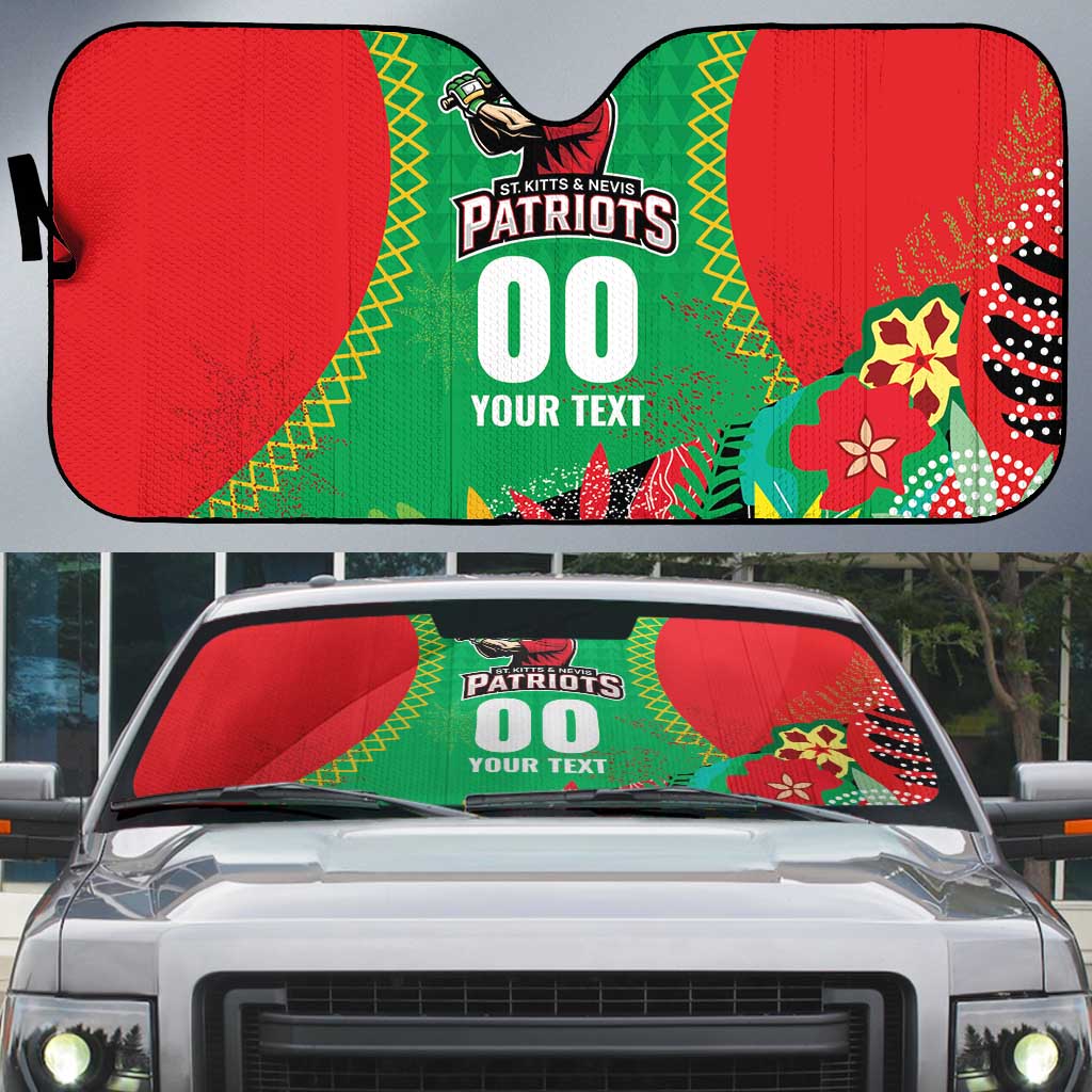 Custom Caribbean Cricket St Kitts and Nevis Auto Sun Shade Two Islands One Fire Patriots Crown 2025 - Green - Wonder Print Shop