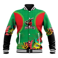 Custom Caribbean Cricket St Kitts and Nevis Baseball Jacket Two Islands One Fire Patriots Crown 2025 - Green - Wonder Print Shop