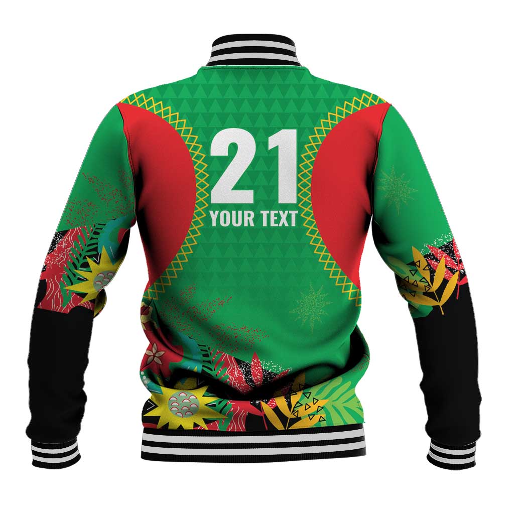 Custom Caribbean Cricket St Kitts and Nevis Baseball Jacket Two Islands One Fire Patriots Crown 2025 - Green - Wonder Print Shop