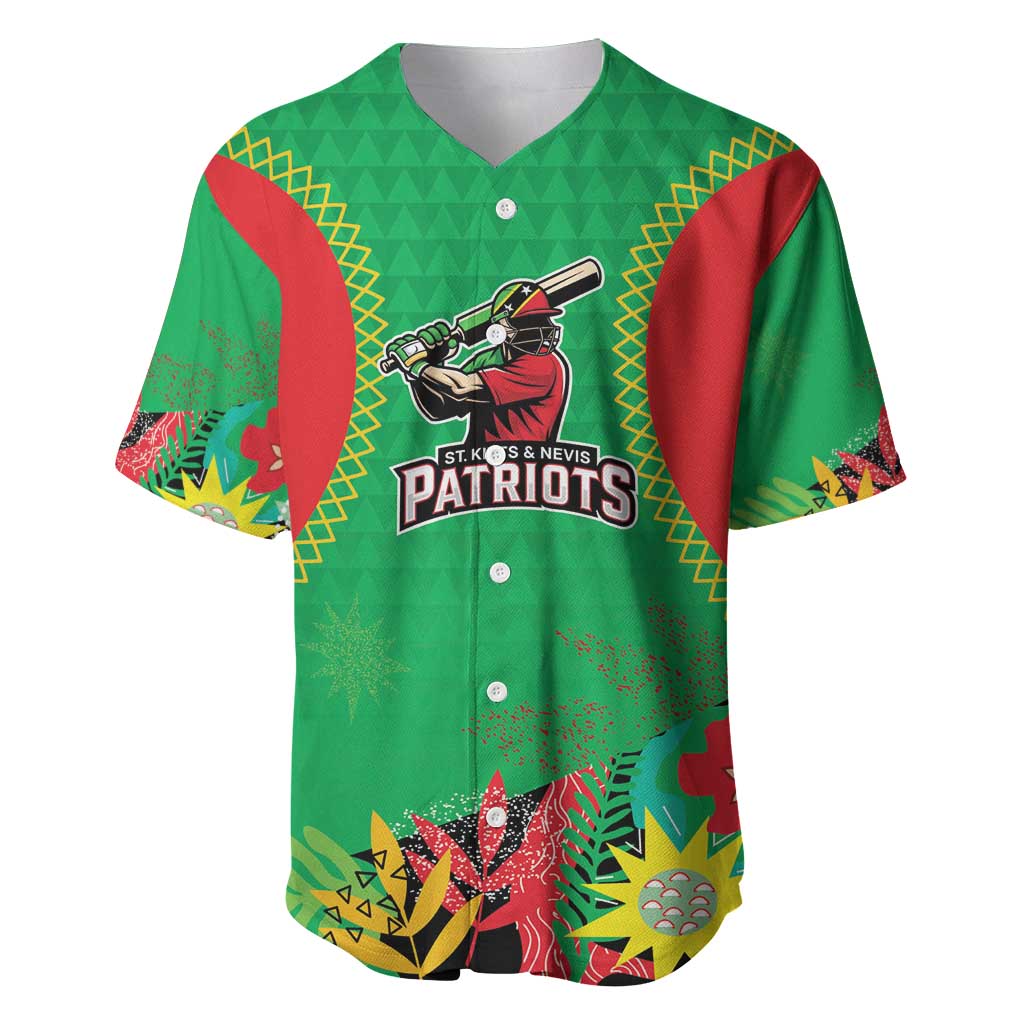 Custom Caribbean Cricket St Kitts and Nevis Baseball Jersey Two Islands One Fire Patriots Crown 2025 - Green - Wonder Print Shop