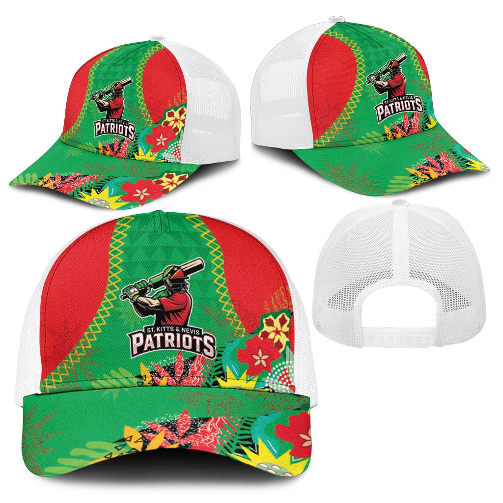 Caribbean Cricket St Kitts and Nevis Baseball Net Cap Two Islands One Fire Patriots Crown 2025 - Green - Wonder Print Shop