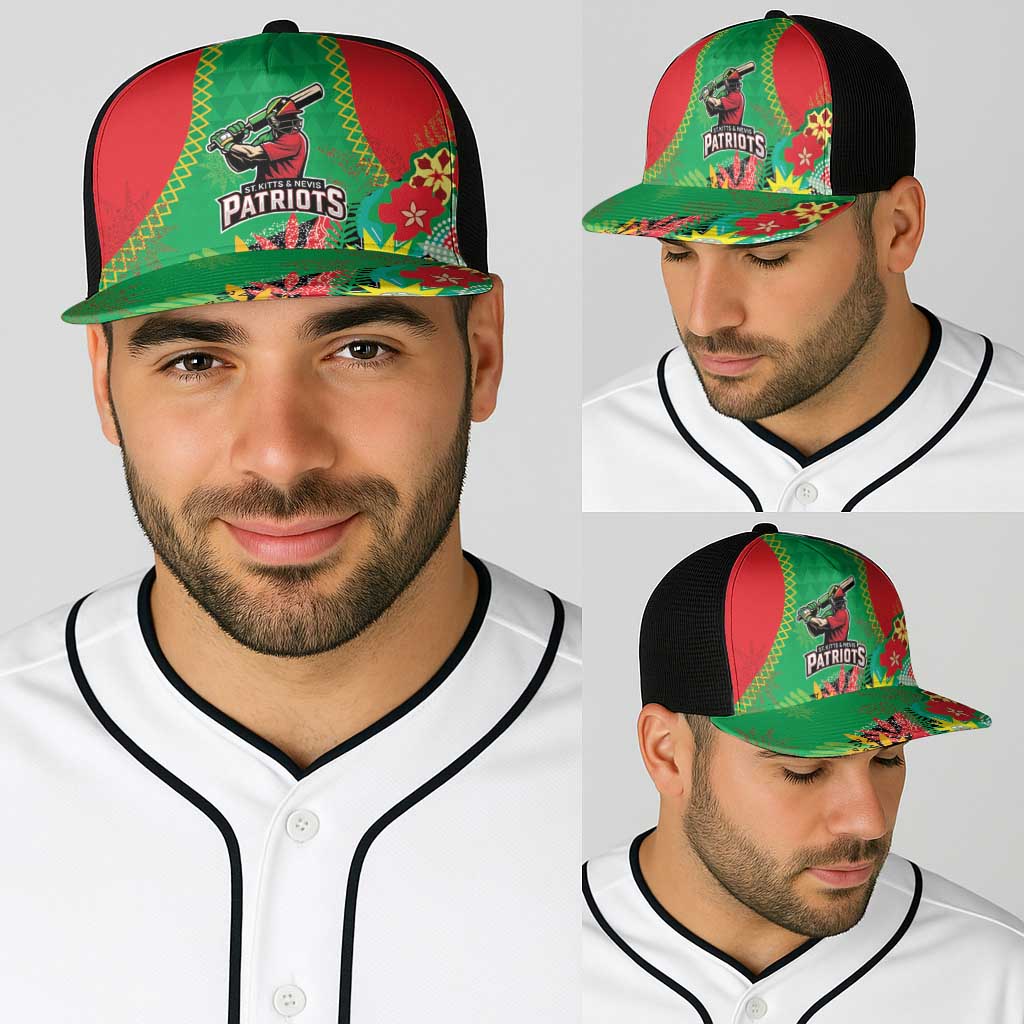Caribbean Cricket St Kitts and Nevis Baseball Net Cap Two Islands One Fire Patriots Crown 2025 - Green - Wonder Print Shop