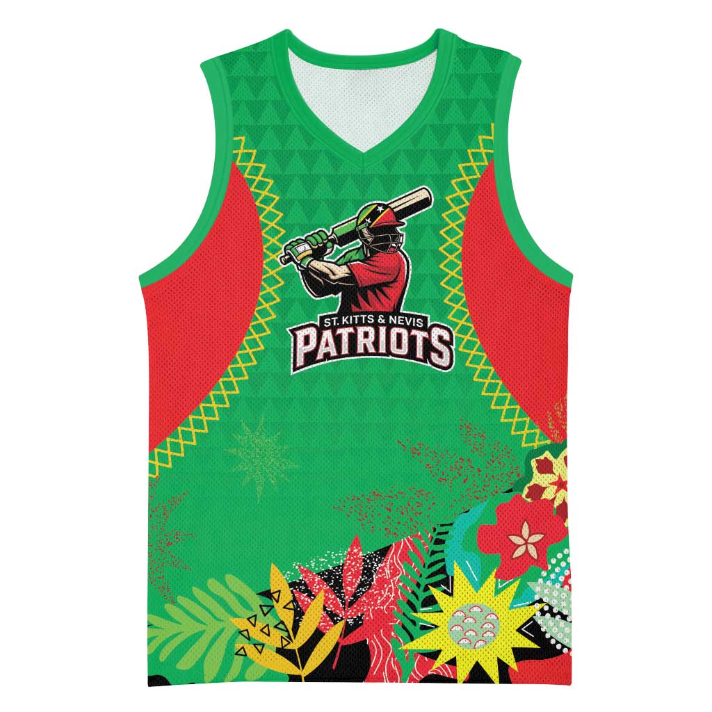 Custom Caribbean Cricket St Kitts and Nevis Basketball Jersey Two Islands One Fire Patriots Crown 2025 - Green - Wonder Print Shop