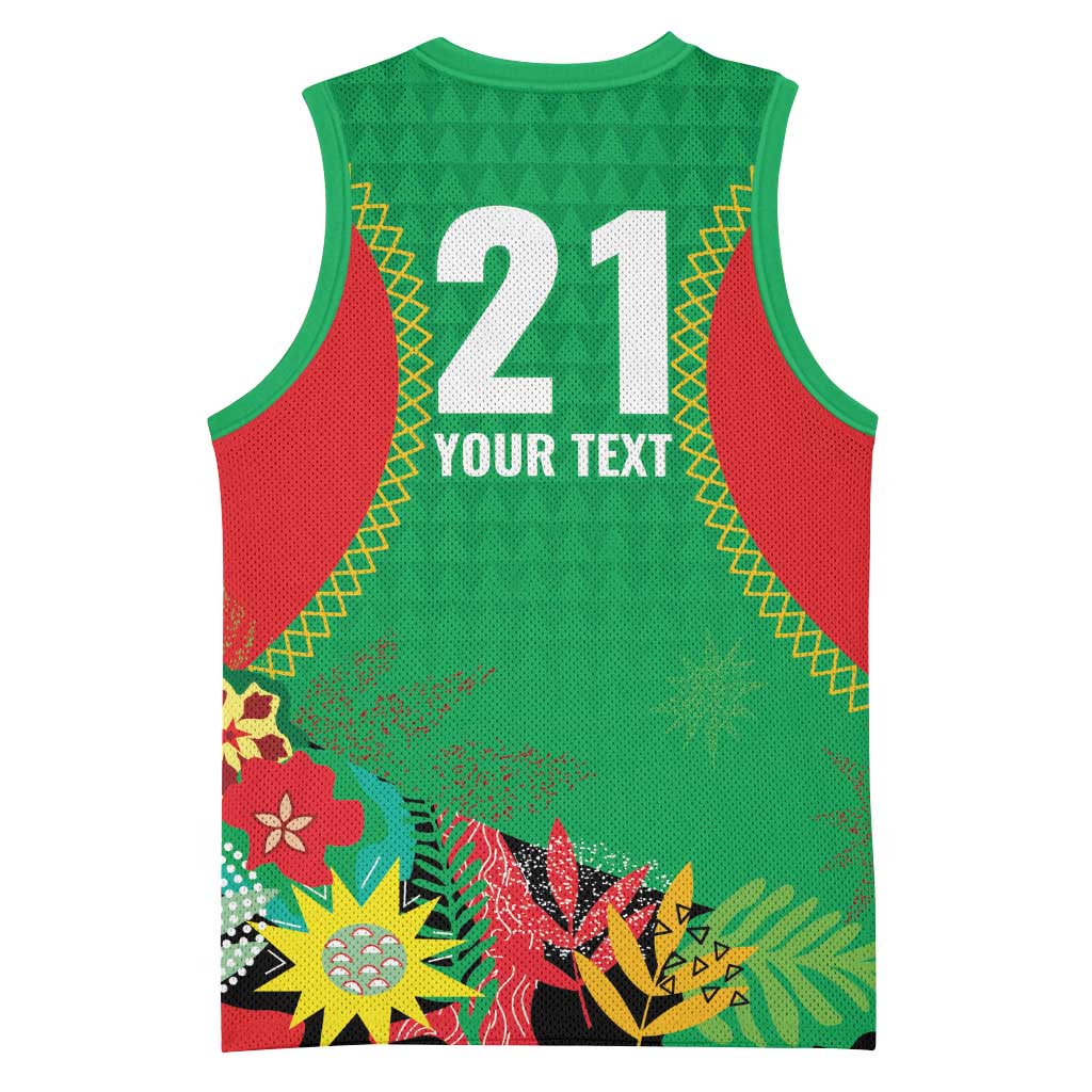 Custom Caribbean Cricket St Kitts and Nevis Basketball Jersey Two Islands One Fire Patriots Crown 2025 - Green - Wonder Print Shop