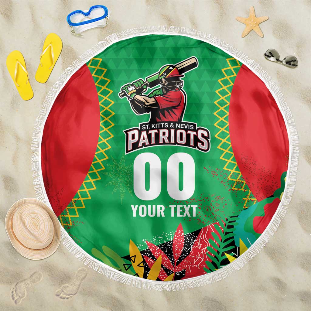 Custom Caribbean Cricket St Kitts and Nevis Beach Blanket Two Islands One Fire Patriots Crown 2025 - Green - Wonder Print Shop