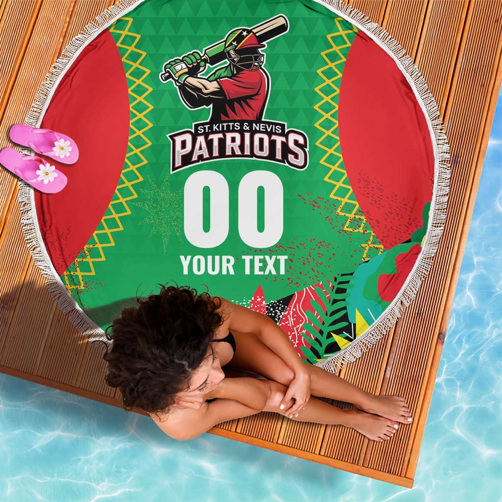Custom Caribbean Cricket St Kitts and Nevis Beach Blanket Two Islands One Fire Patriots Crown 2025 - Green - Wonder Print Shop