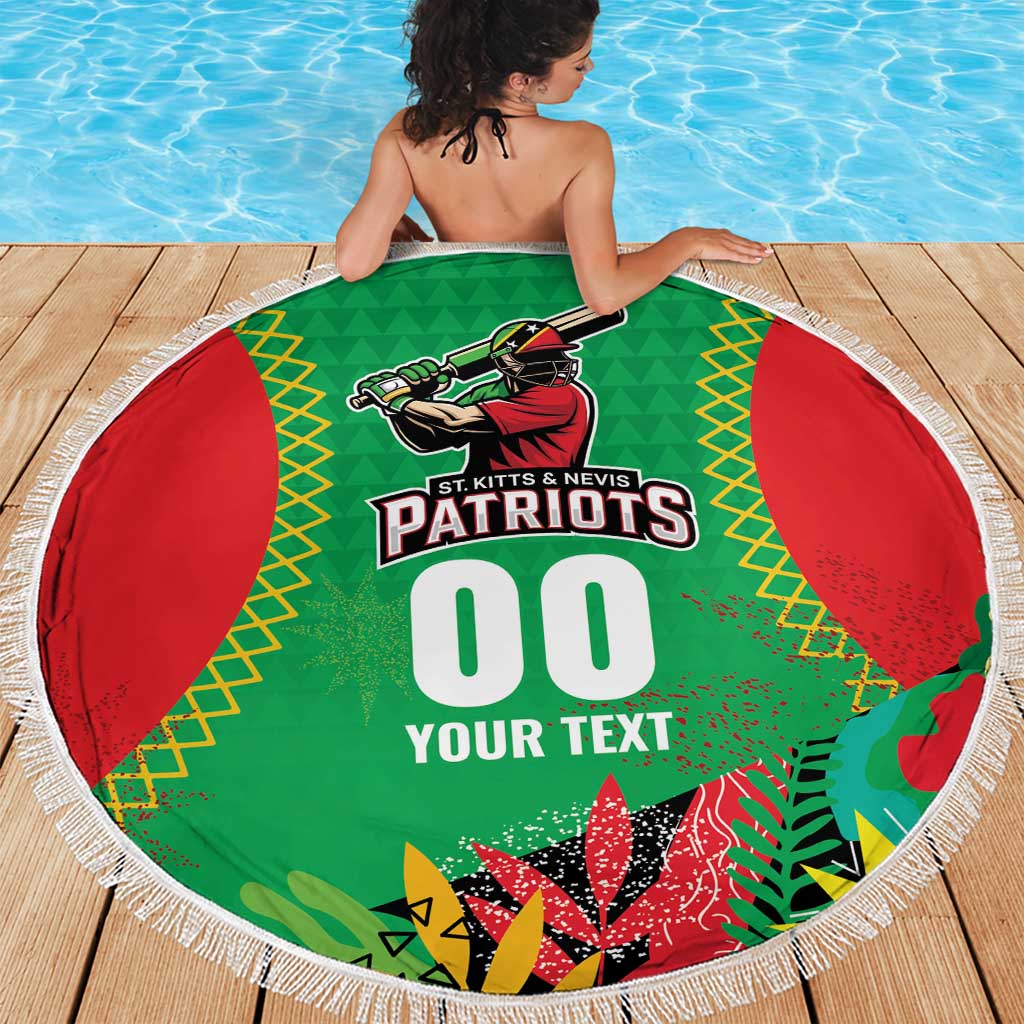 Custom Caribbean Cricket St Kitts and Nevis Beach Blanket Two Islands One Fire Patriots Crown 2025 - Green - Wonder Print Shop